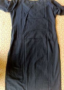 Blue Denim Kurta with Orange Pants