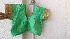 Beautiful Embroidered Green Saree