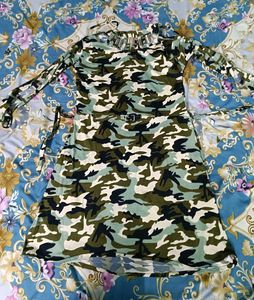 Stylish Camouflage Print Dress