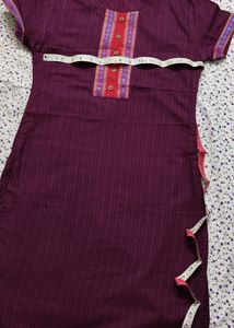 wine Colour Pure Cotton Kurta