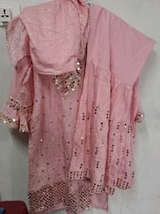 Pink Sequined Kurta Set