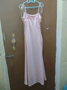 Pink Mermaid Hem Strappy Maxi dress