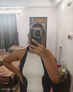 Black &amp; White Halter Neck Top
