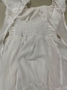 Chic White Puff Sleeve Mini Dress