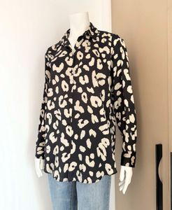 Zara Leopard Print Button-Up Shirt