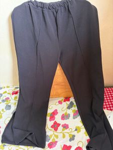 Women's Black Split Hem Pants