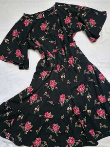 Floral Print Flared Dress