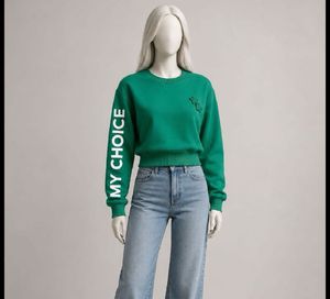 Green "My Choice" Graphic Sweatshirt