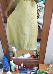 Elegant Yellow Floral Ethnic Gown