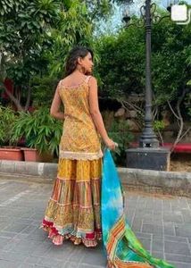 Vibrant Yellow Embroidered Plazzo Set