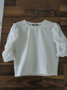White Puff Sleeve Top