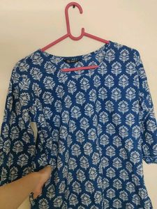 Blue Floral Print Kurti