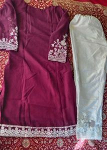 women georgette kurti pant set