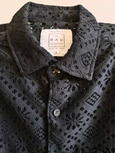 black crochet shirt