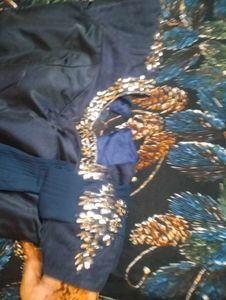 Elegant Embellished Navy Blue Dress