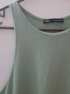 ZARA Light Green Sleeveless Dress