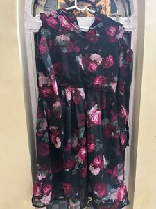 Floral Print Cold Shoulder Dress