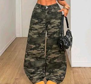 Trendy Camouflage Wide-Leg Pants