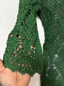 Green Crochet Tunic Top
