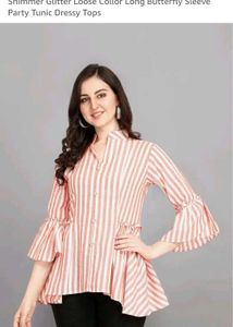 Striped Bell Sleeve Top with freebie tshirt