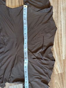 Chic Brown Long Sleeve V-Neck Top