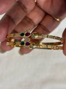 Beautiful Gold Plated Bangles with Gems