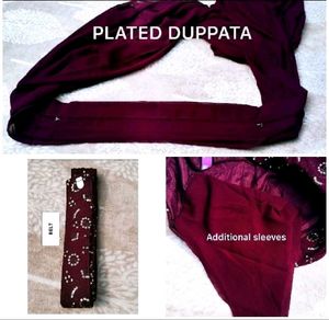 🆕🆕Libas Burgundy Ready To Wear Lehenga Set