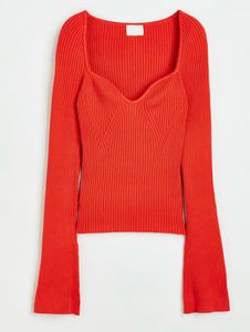 h&m Ribbed Knit Sweetheart Top
