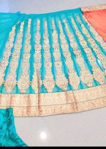 Stunning Teal & Coral Lehenga Choli