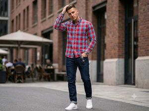Champion Men's Plaid Button-Down Shirt