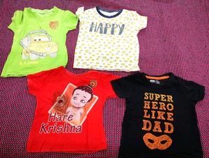 Kids T Shirts - Combo 6 With Free Kid Slippers