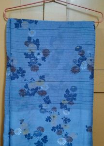 Blue Floral Print Sarees(Set of 3)