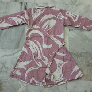 #cool &amp; comfort Pink &amp; White Floral प्रिंट कुर्ती