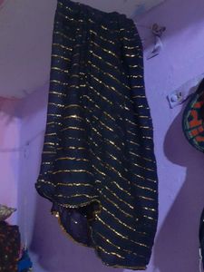 Suti Black dupatta with Golden Border