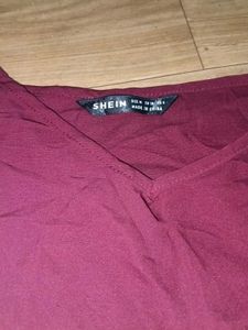 Maroon Cold Shoulder Top