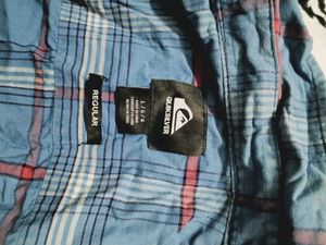 Men's Blue Plaid Long Sleeve Shirt