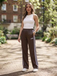 H&amp;M Brown Striped Wide legged Track Pants