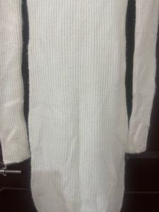 white Cozy Ribbed Knit Mini Dress