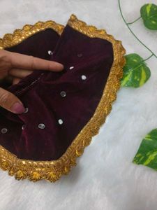 Laduu Gopal  Beautiful Meroon Velvet Dress