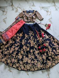 Designer Velvet Lehenga Choli Set