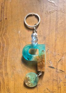 Ocean Resin Letter P Keychain