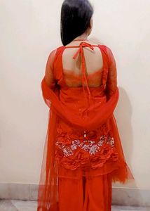 Stunning Red Ethnic Kurta Set with Dupatta