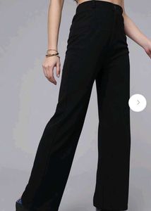Black Wide Leg Trousers(polyester)
