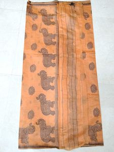 Elephant Saree Orange