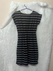Striped Black &amp; White Casual Dress