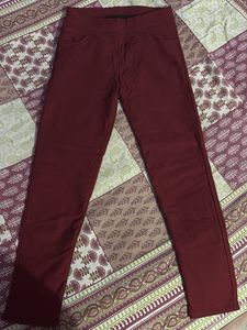 Comfortable Winter Burgundy Jeggings