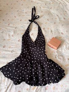 Black Polka Dot halter top