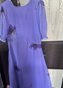 Vintage Lavender Floral Maxi Dress