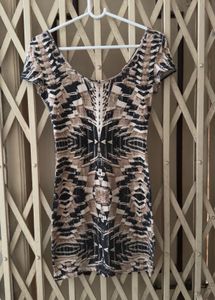 Stylish Geometric Print Bodycon Dress