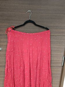 Black Kurta Set with Red Skirt